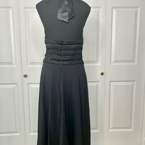 boho midi dress Spell Colour:Blue Black dress with rhinestone pair:lara-rose-satin-heel-black